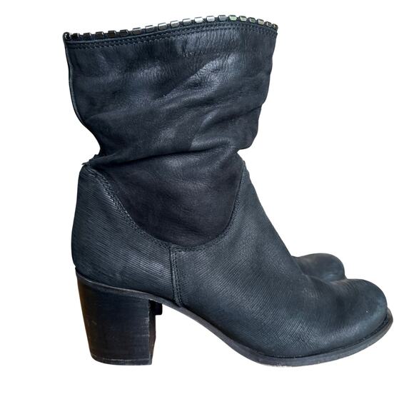 Ovyé Shoes - Ovye slouch cowboy boots with stud embellishments black suede womens size 40/9.5